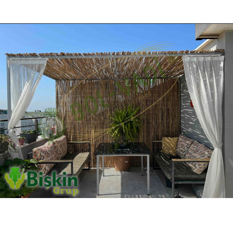 Doğal 185CM Yükseklik Bambu Kamış Hasır Çit Dekoratif Bahçe Balkon ve Duvar Çiti Reed Fence
