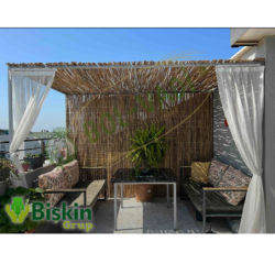 Doğal 185CM Yükseklik Bambu Kamış Hasır Çit Dekoratif Bahçe Balkon ve Duvar Çiti Reed Fence